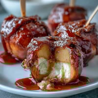 Mini pommes d'amour sur cure-dents, parfaites pour les fêtes et les collations.