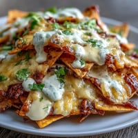 Nachos du jour de match avec sauce au fromage fondant, garnis de tomates fraîches, oignons rouges et jalapeños épicés.